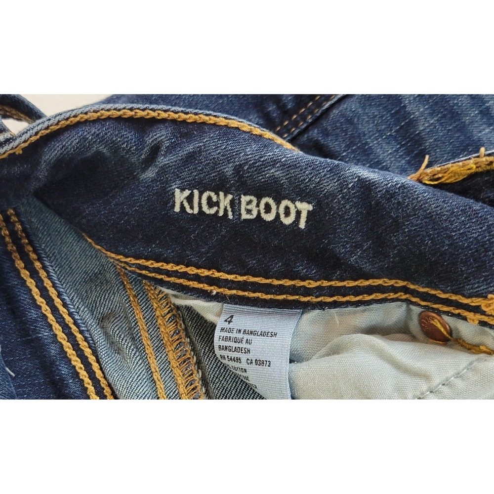 American Eagle Kick Boot Jeans Womens 4 Dark Wash Low Rise Bootcut 28x30 - Picture 7 of 10